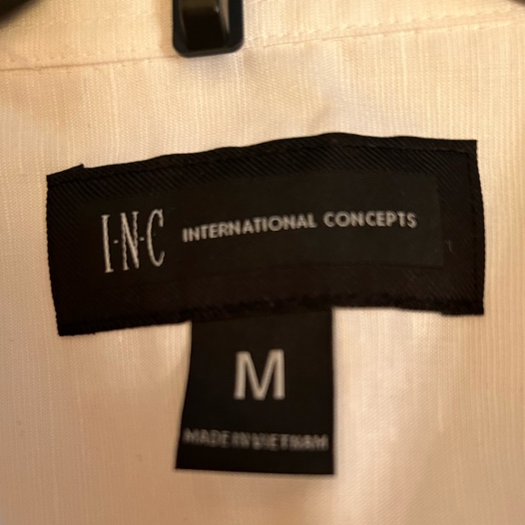NWT Men’s INC casual button down; Color; Ivory/ White; Size M; - Picture 3 of 3